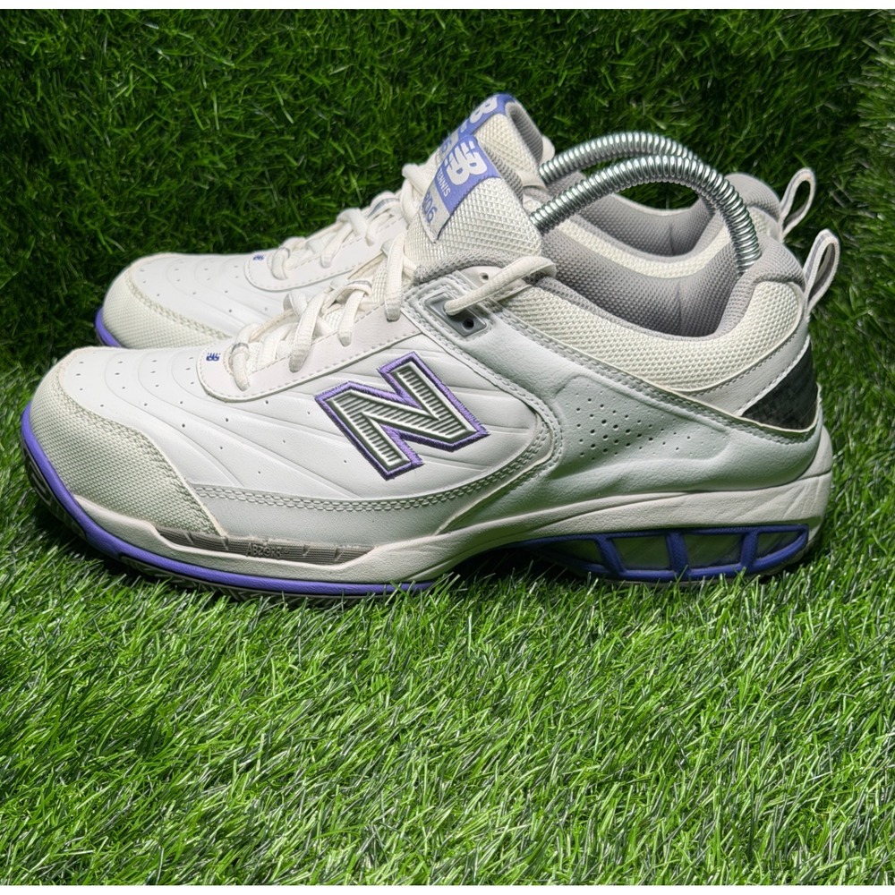 New Balance 806 Tennis Shoes White Purple WC806W Mens 8.5 Womens 10 Wide D NWOB